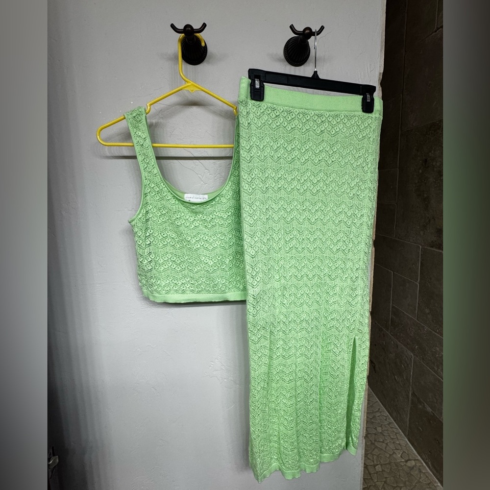 House of Harlow 1960 Green Maxi Pencil Skirt Set